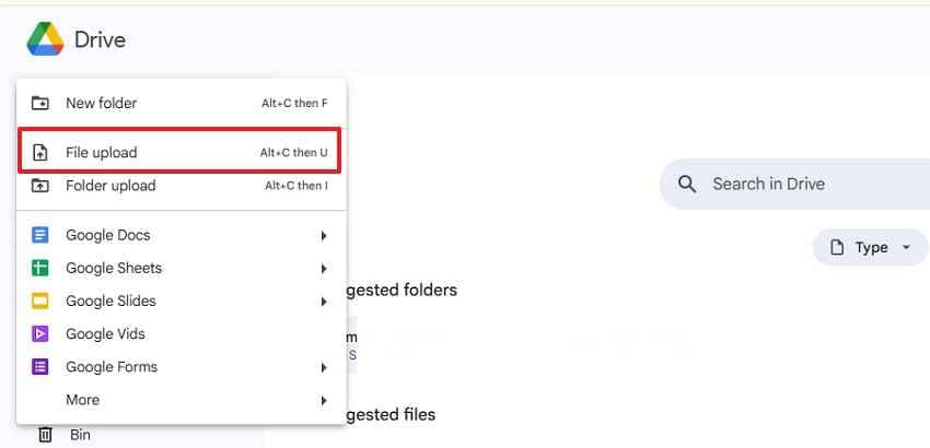 upload locked pdf through google drive 