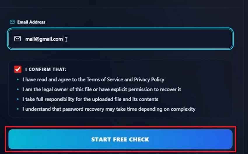 start the free check