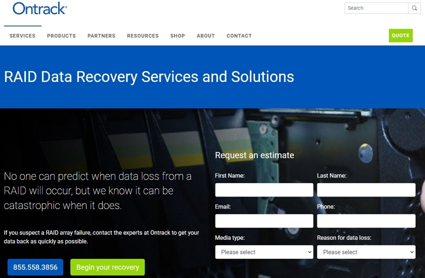 ontrack raid recovery services and solutions