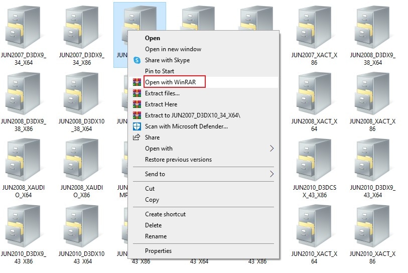 open a cab file with winrar