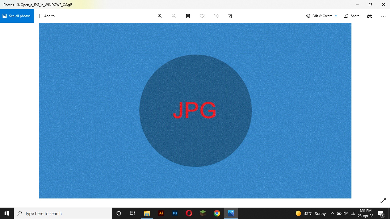 ouvrir un jpg dans Windows