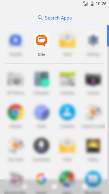открыть приложение qfile на вашем мобильном