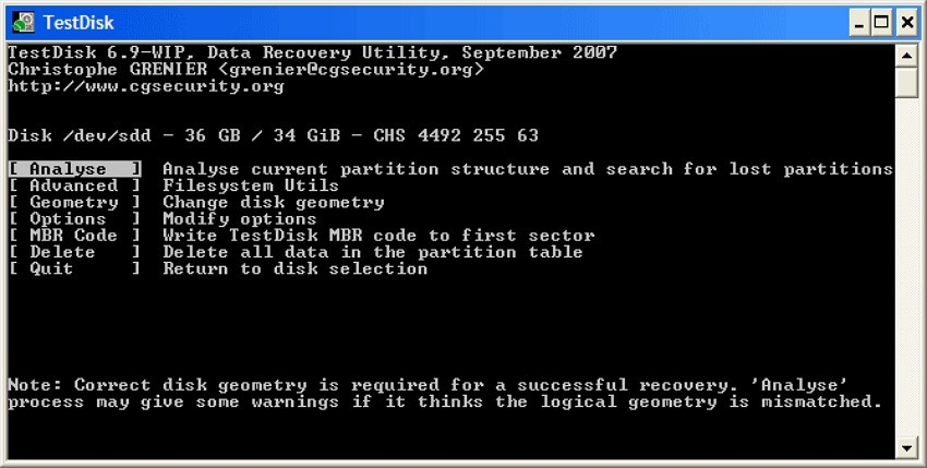 testdisk open source recovery tool