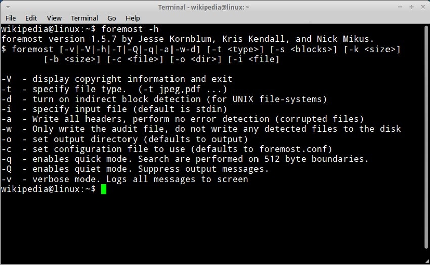 foremost open source recovery tool