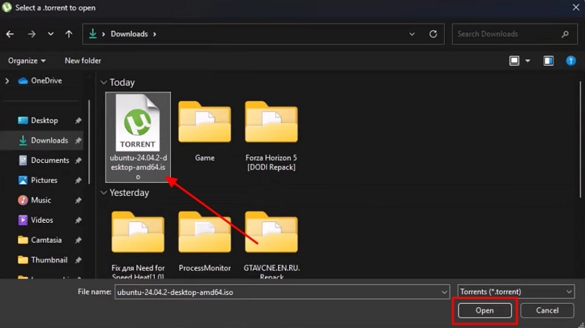 open torrent file windows explorer