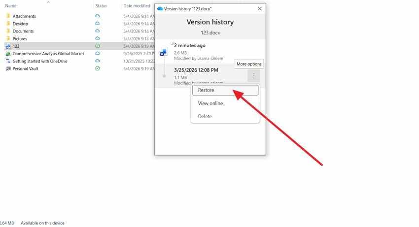 restore older word version 