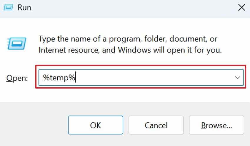 run command for temporary files 