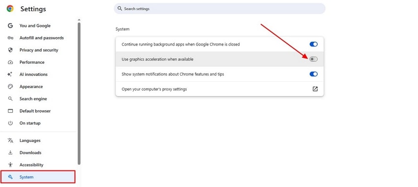 turn of hardware acceleration