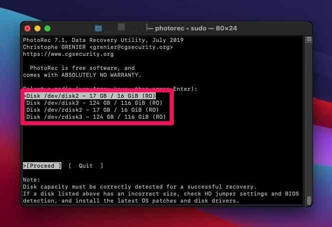recover mac sd card files photorec