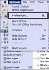 select preferences from outlook