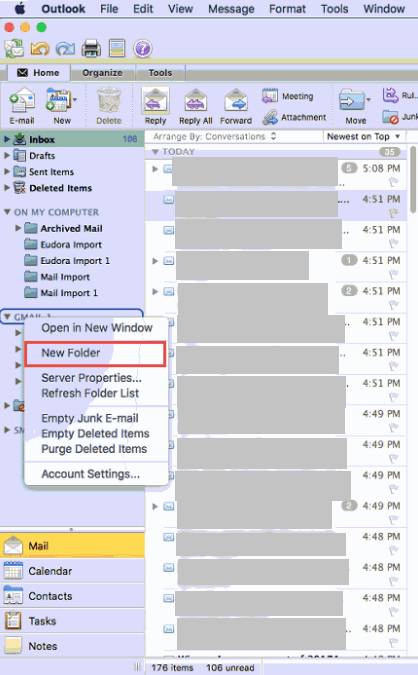 create new folder under gmail