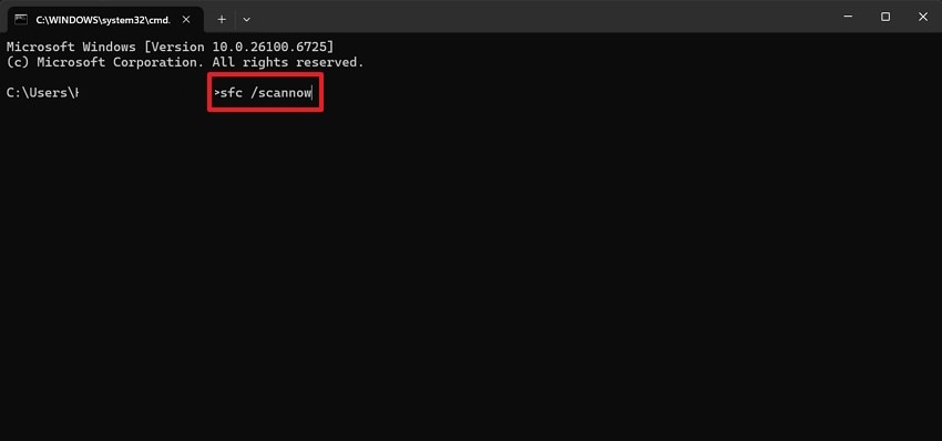 give sfc scannow command
