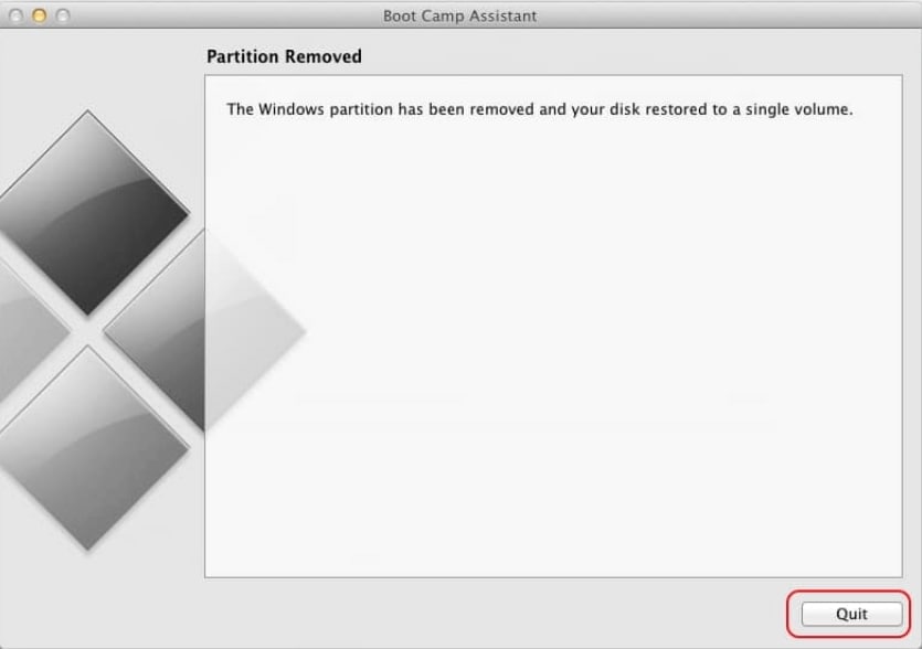 bootcamp partition removed