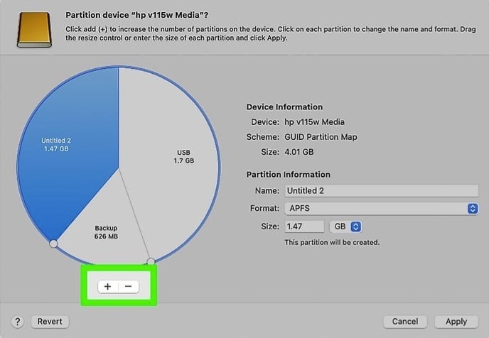 add multiple partitions on a usb