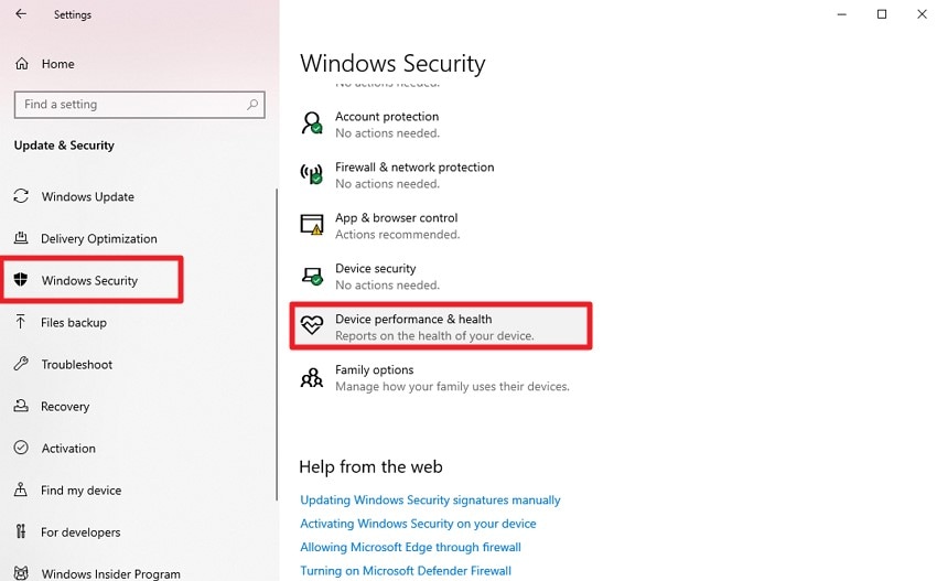 access device performance and health