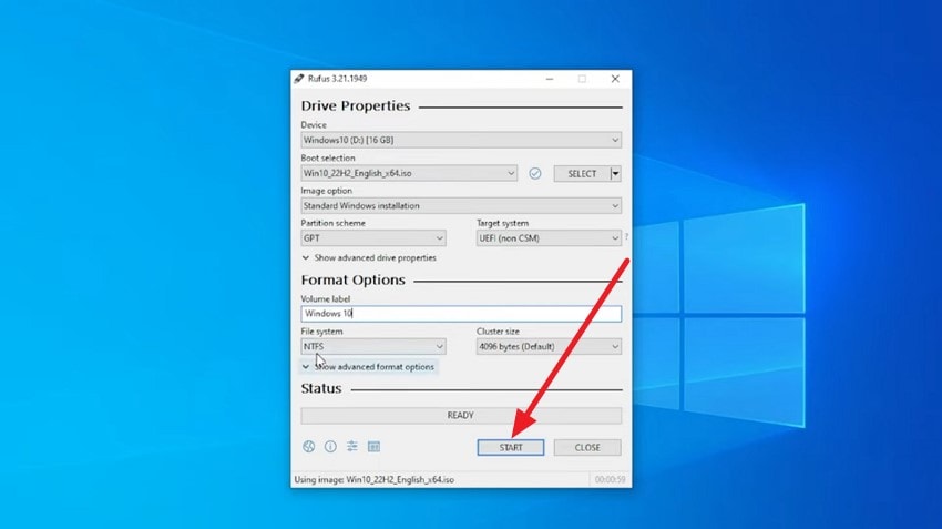 download rufus configure settings