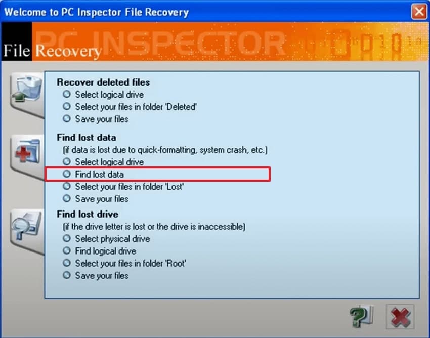 choose file recovery mode