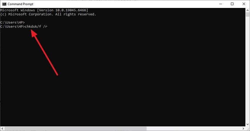 run chkdsk on command prompt