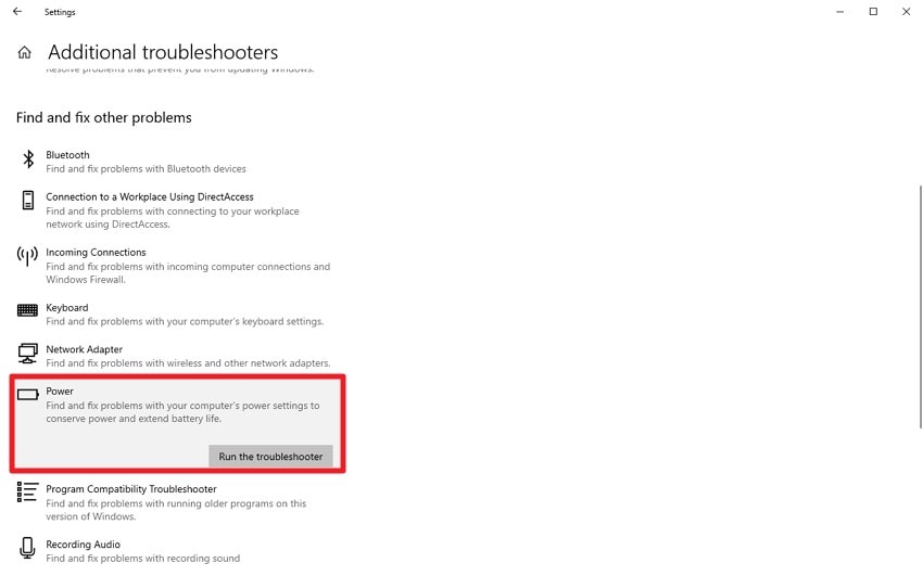 press run this troubleshooter