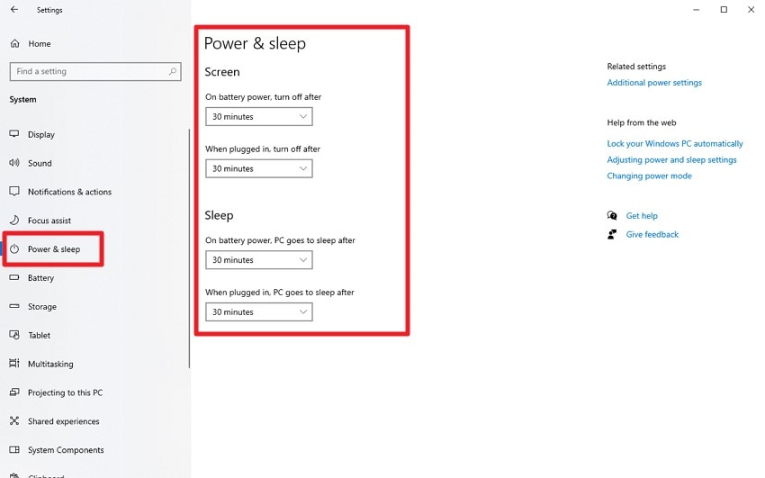 access power and sleep