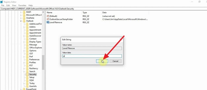 create new string press ok