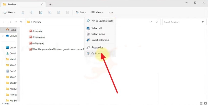 click three dots choose options