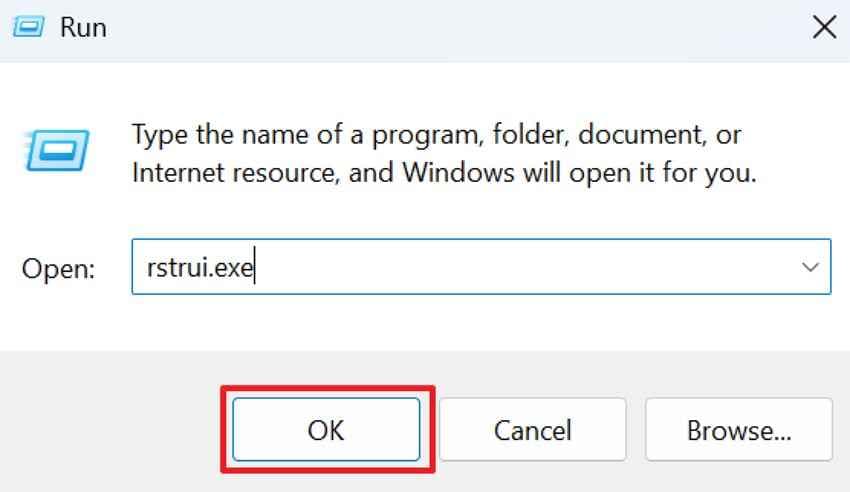 locate system restore command