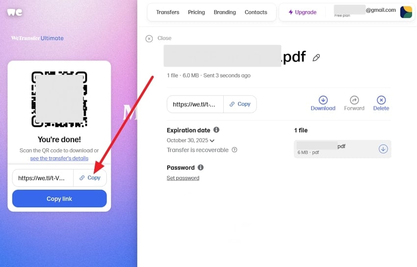copy link and paste on email