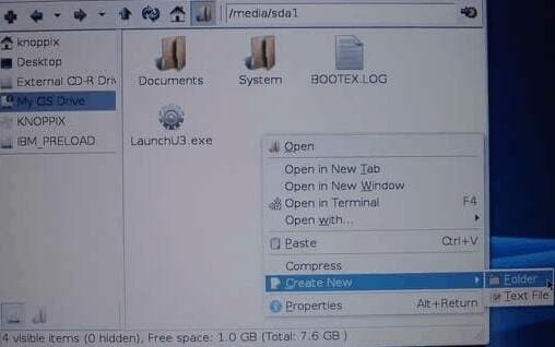 usb flash drive new folder
