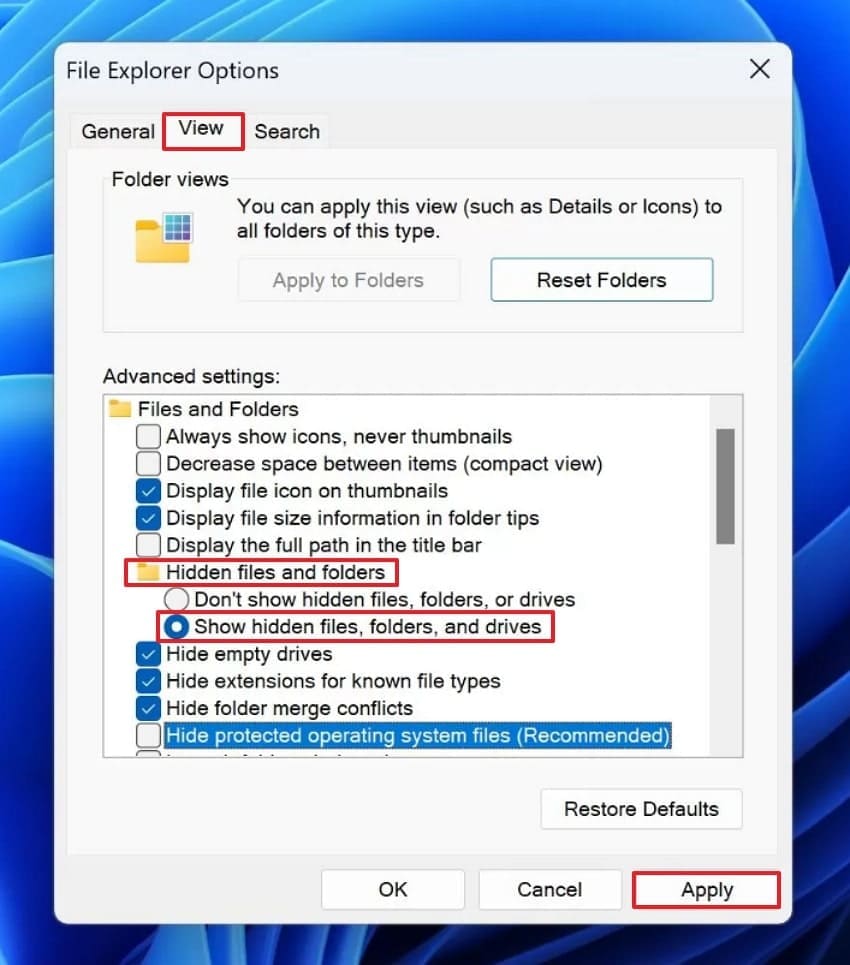 unhide photos file explorer