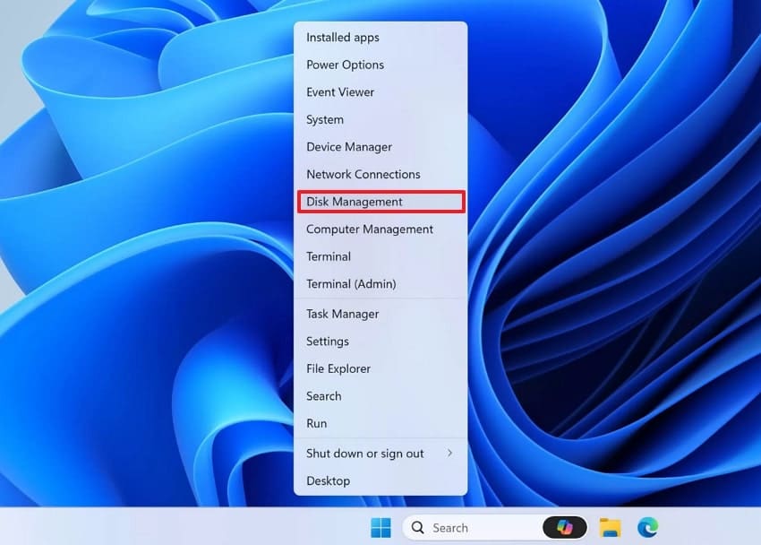 open disk management