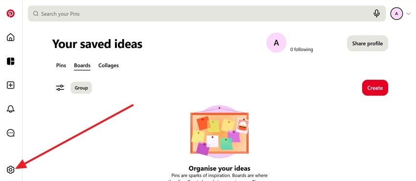 navigate to gear icon