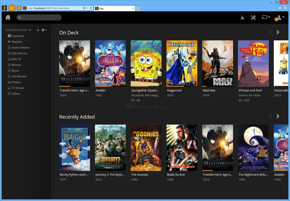 plex dashboard