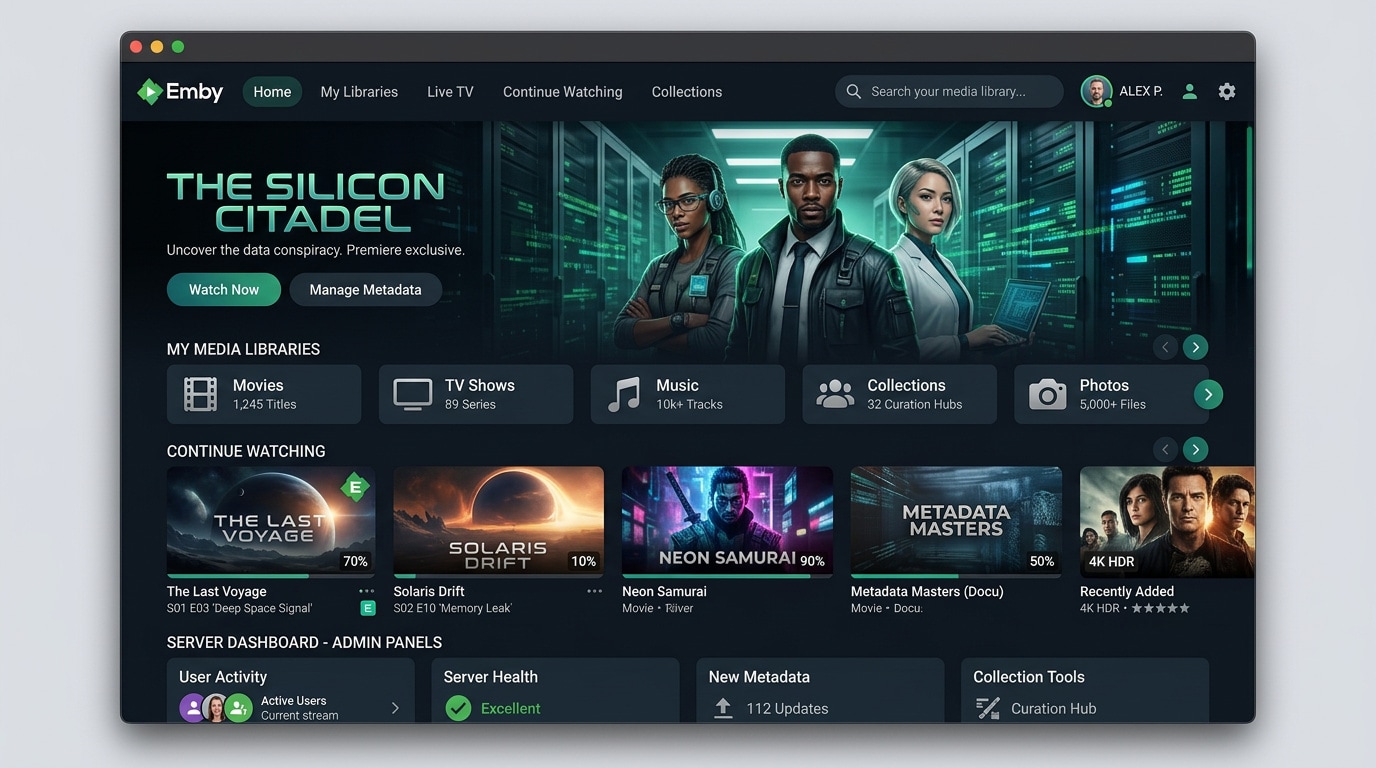 emby plex alternative interface