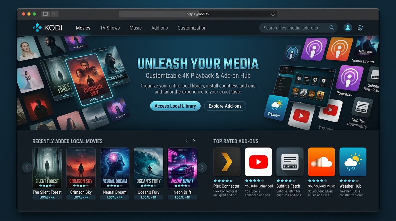 kodi media center interface