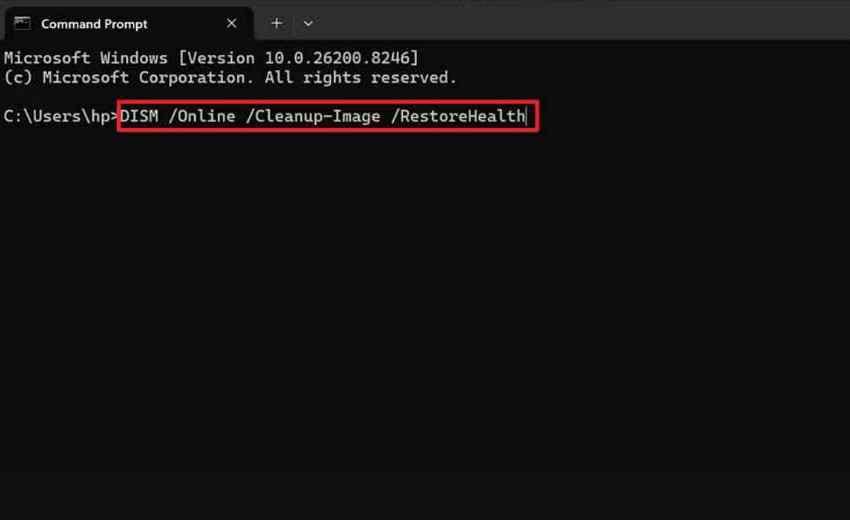 run dism restorehealth command