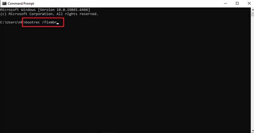 repair boot files with bootrec commands