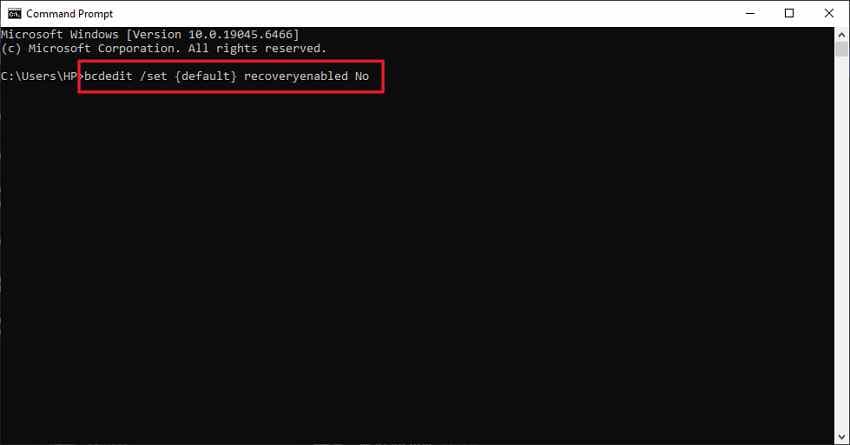 turn off automatic repair for diagnosis
