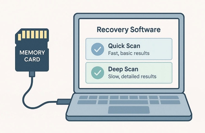 try quick then deep scan