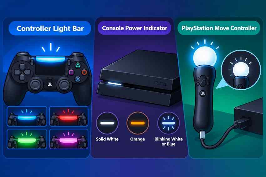 illustrated controller and console indicator comparison