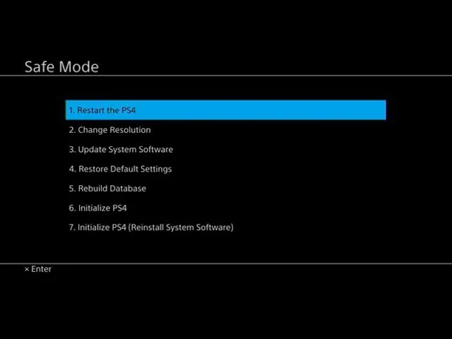 enter safe mode in ps4