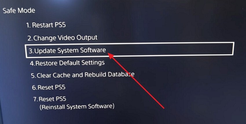 choose update system software
