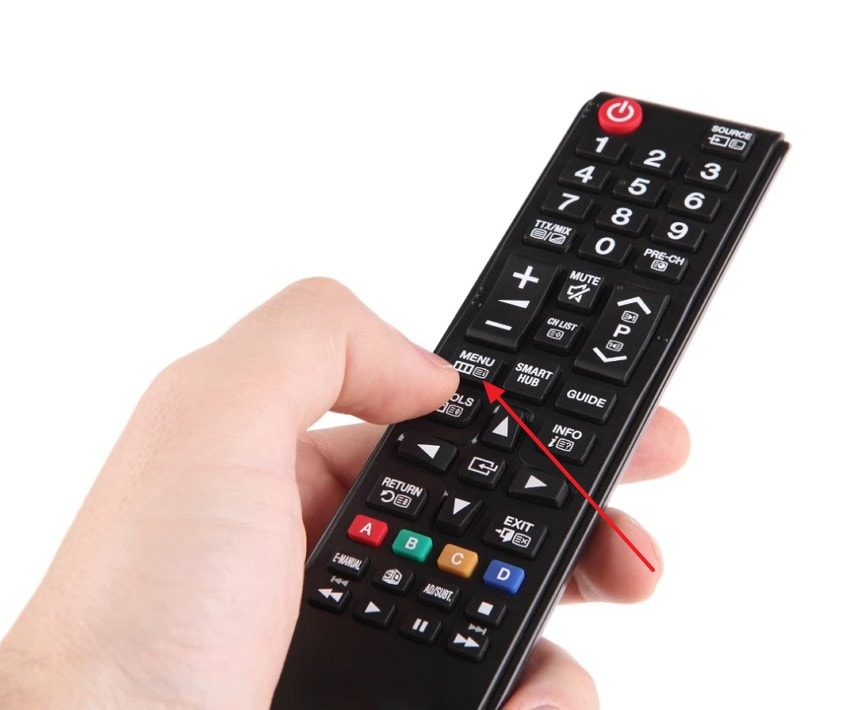 press the menu button on remote