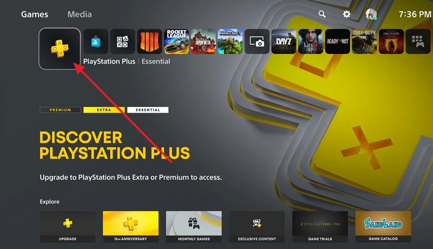 choose the ps button