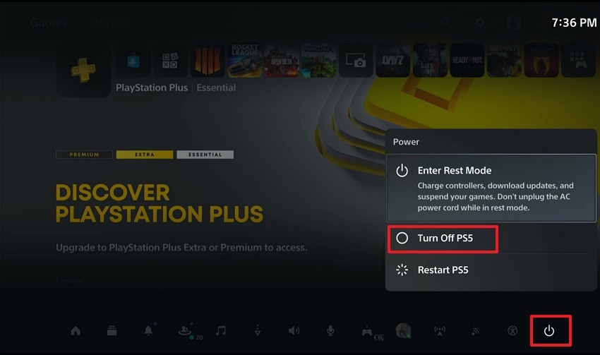 turn off the ps5