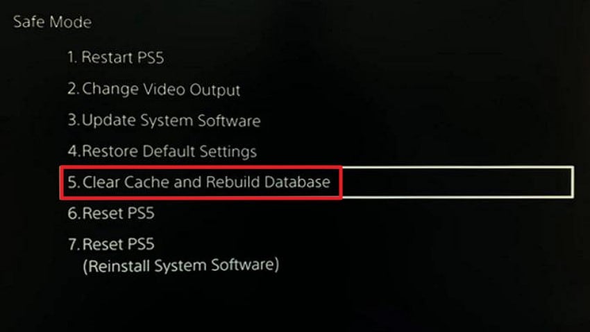 select clear cache and rebuild database