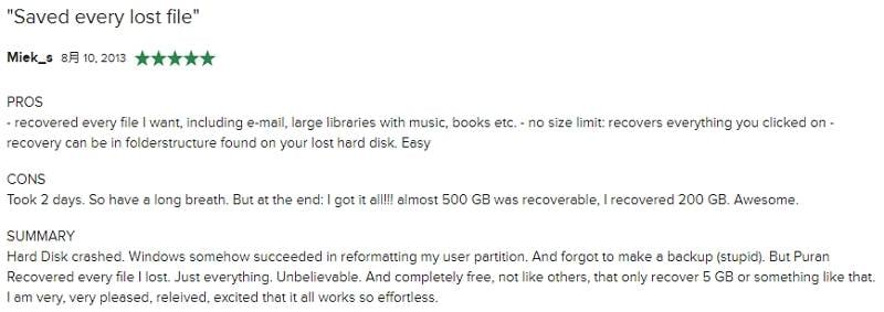 puran file recovery user review on cnet