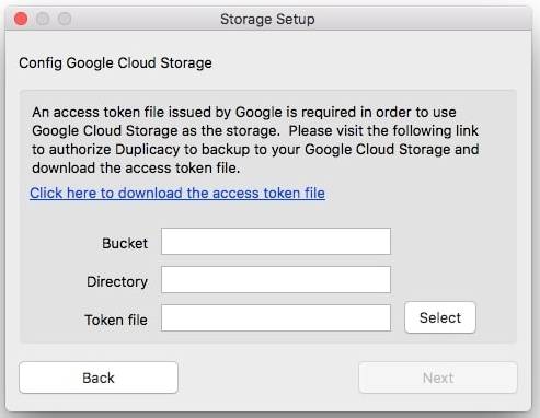 click google cloud storage