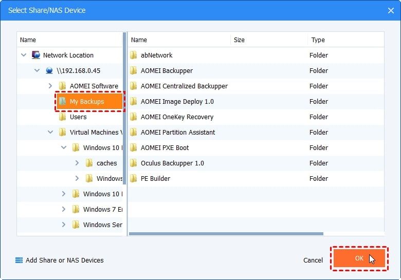 select qnap folders to backup