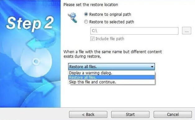 restore options in qnap netbak replicator